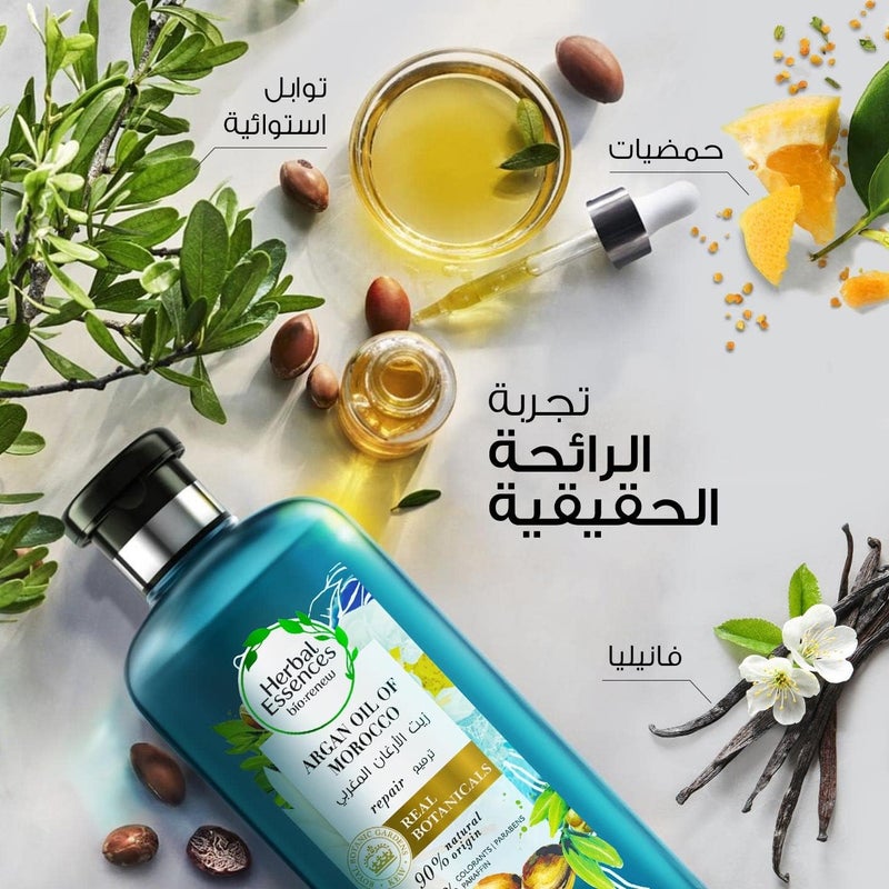 هربل إيسنسز شامبو هيربال إيسنسز بيو:رينيو الطبيعي بزيت الأرغان المغربي لإصلاح الشعر، 400 مل - Image 3